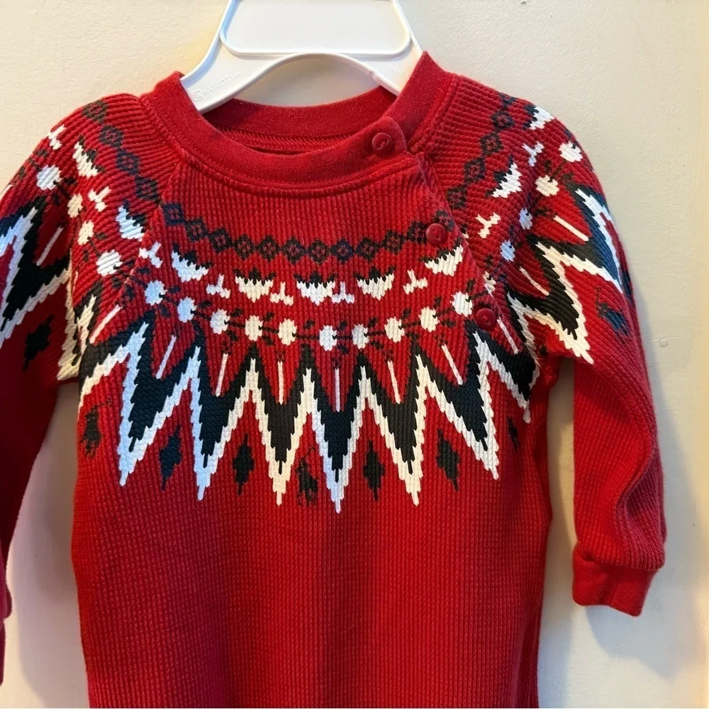 Ralph Lauren Fair Isle Waffle-Knit Romper